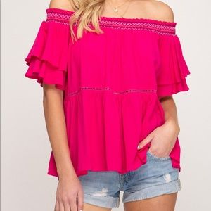 Pink OTS Top!